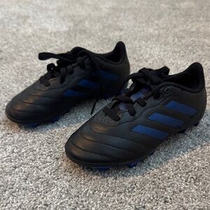 Adidas Black with Blue Stripes Soccer Shoes